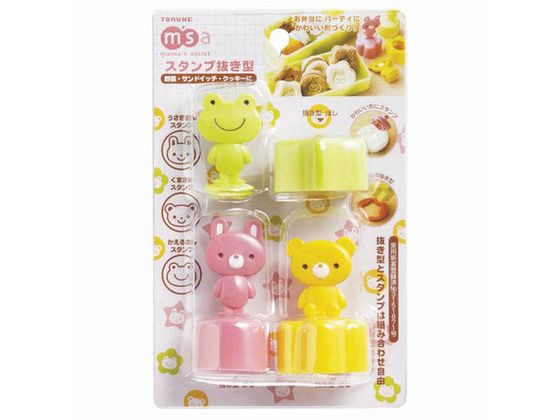 ●サイズ：うさぎスタンプ／約５．８×３．２×２．５ｃｍ、花抜き型／約４．４×４．７×２．５ｃｍ、くまスタンプ／約４．８×３．６×２．５ｃｍ、星抜き型／約４．２×４．５×２．５ｃｍ、カエルスタンプ／約５