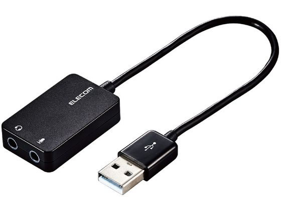 エレコム オーディオ変換アダプタ USB-φ3.5mm USB-AADC02BK