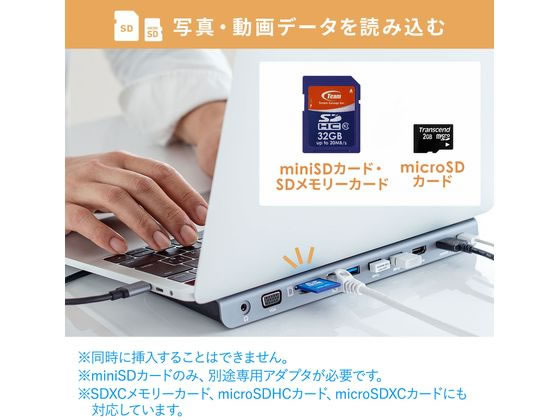 サンワサプライ USB Type-Cドッキングステーション USB-CVDK8が