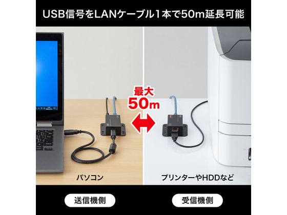 サンワサプライ USB2.0エクステンダー(2ポートハブ付き) USB