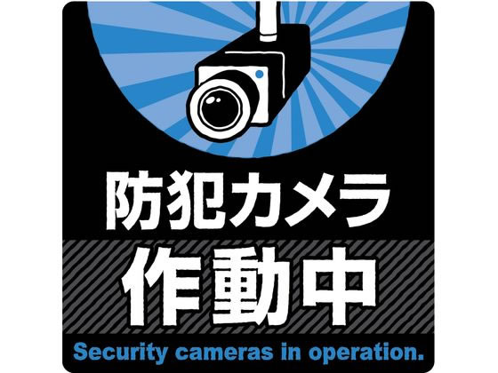 タカ印 注意ステッカー 防犯カメラ作動中 24-543