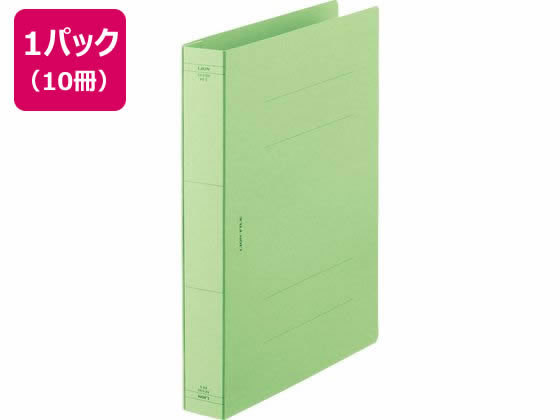ライオン事務器 フラットファイル A4タテ (特厚とじタイプ) 緑 10冊