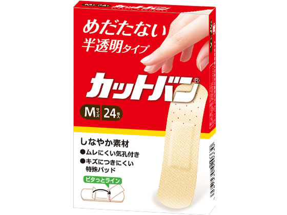 祐徳薬品工業 カットバン 半透明タイプ Mサイズ 24枚 祐徳薬品工業 カットバン 半透明タイプ Mサイズ 24枚