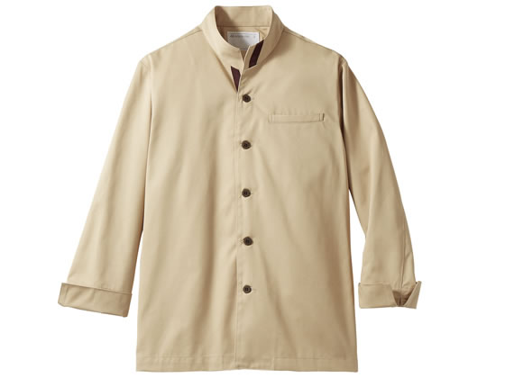 住商モンブラン 長袖コックジャケット ベージュ×ブラウン SS 6-983 住商モンブラン 長袖コックジャケット ベージュ×ブラウン SS 6-983