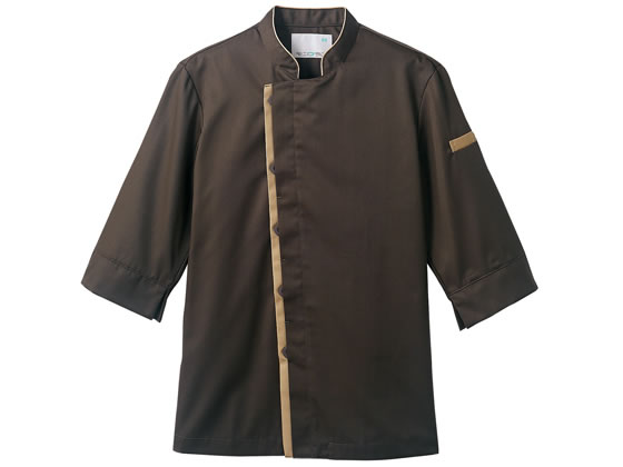 住商モンブラン 7分袖コックコート ブラウン×ベージュ SS 6-428 住商モンブラン 7分袖コックコート ブラウン×ベージュ SS 6-428