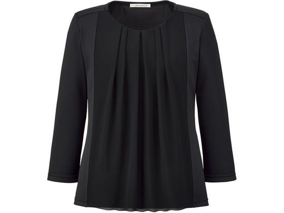 ボンマックス シフォン切替え七分袖ニット ブラック M BCK7107-16-M