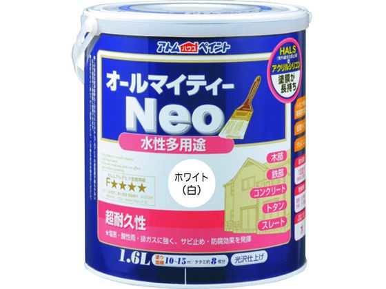 アトムペイント 水性オールマイティーネオ 1.6L ホワイト 00001-18806 アトムペイント 水性オールマイティーネオ 1.6L ホワイト 00001-18806