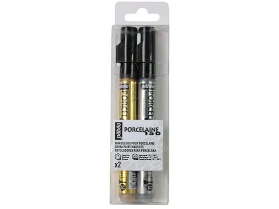 Pebeo ポーセレン150 マーカー1.2mm 金・銀 2色セット 0 20081 Pebeo ポーセレン150 マーカー1.2mm 金・銀 2色セット 0 20081