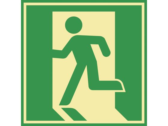 緑十字 蓄光式避難誘導ステッカー標識 非常口 蓄光E 緑十字 蓄光式避難誘導ステッカー標識 非常口 蓄光E