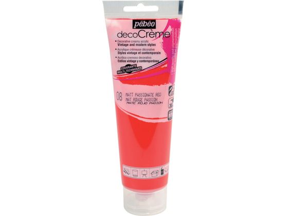 Pebeo デコクリーム 120mlマット パッションレッド 0 89008 Pebeo デコクリーム 120mlマット パッションレッド 0 89008