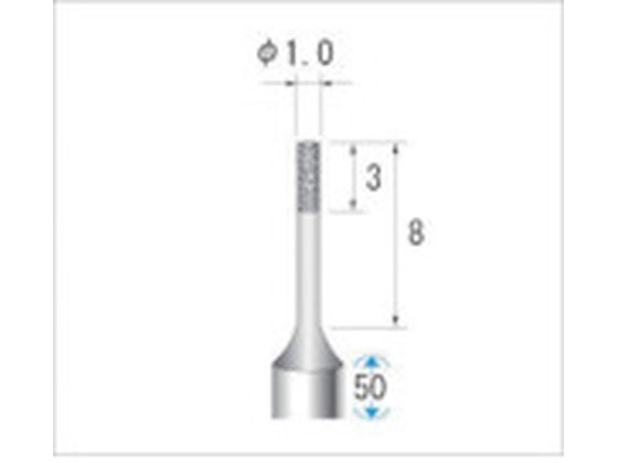 ナカニシ SP電着小径ダイヤモンドバー 円筒型 φ1×3×軸φ3 #325 11808 ナカニシ SP電着小径ダイヤモンドバー 円筒型 φ1×3×軸φ3 #325 11808