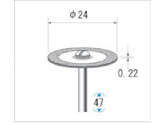 ナカニシ 電着ダイヤモンドディスク φ24×0.22×軸φ2.34 #400 14055 ナカニシ 電着ダイヤモンドディスク φ24×0.22×軸φ2.34 #400 14055