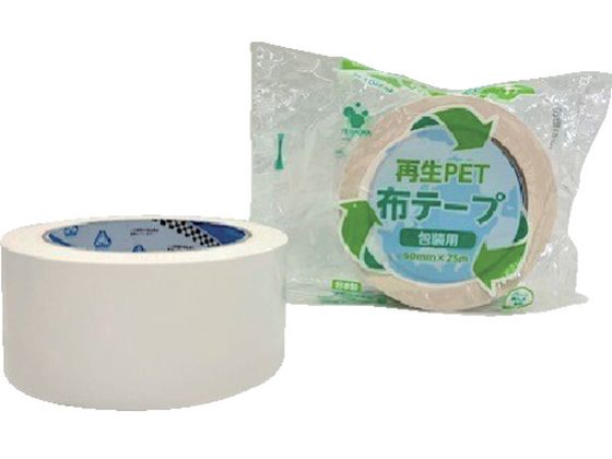 TERAOKA 再生PET布テープ No.1605 白 50mm×25M TERAOKA 再生PET布テープ No.1605 白 50mm×25M
