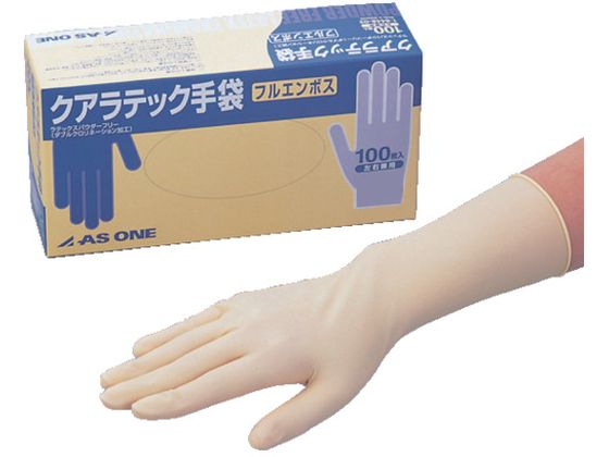 AS クアラテック手袋 フルエンボス パウダーフリー M 100枚入 AS クアラテック手袋 フルエンボス パウダーフリー M 100枚入
