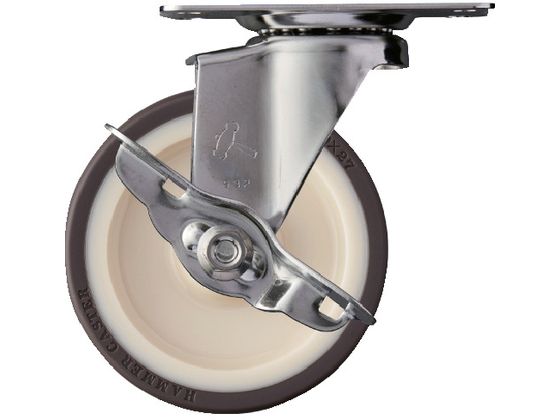 ハンマー Eシリーズオールステンレス 旋回式ウレタン車輪 ローラーベアリング 100mm ストッパー付 315E-UB100 ハンマー Eシリーズオールステンレス 旋回式ウレタン車輪 ローラーベアリング 100mm ストッパー付 315E-UB100