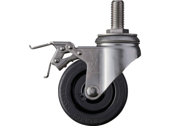 ハンマー SAシリーズオールステンレス 旋回式ゴム車輪 ナイロンホイール 100mm ストッパー付 315SA-RU100 ハンマー SAシリーズオールステンレス 旋回式ゴム車輪 ナイロンホイール 100mm ストッパー付 315SA-RU100
