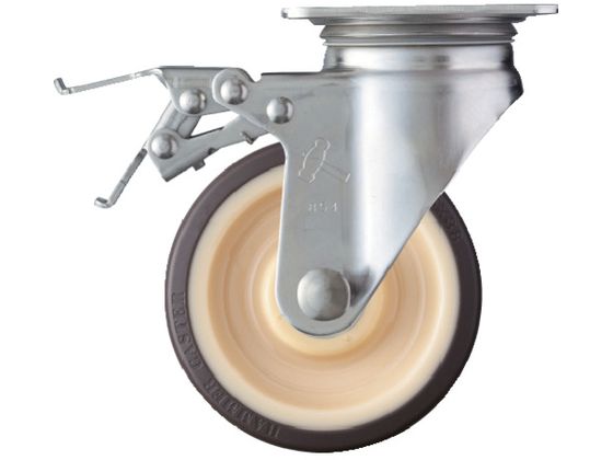 ハンマー Sシリーズオールステンレス 旋回式ウレタン車輪 ローラーベアリング 125mm ストッパー付 315S-UB125 ハンマー Sシリーズオールステンレス 旋回式ウレタン車輪 ローラーベアリング 125mm ストッパー付 315S-UB125