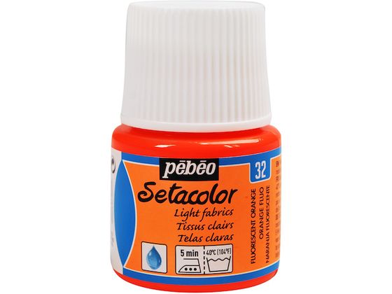 Pebeo 布用水性アクリル絵具セタカラー透明蛍光色 45ml フルレセントオレンジ 329032 Pebeo 布用水性アクリル絵具セタカラー透明蛍光色 45ml フルレセントオレンジ 329032