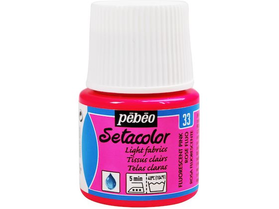 Pebeo 布用水性アクリル絵具セタカラー透明蛍光色 45ml フルレセントピンク 329033 Pebeo 布用水性アクリル絵具セタカラー透明蛍光色 45ml フルレセントピンク 329033