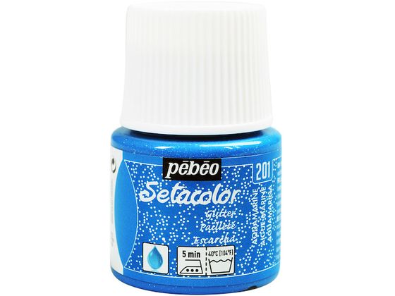 Pebeo 布用水性アクリル絵具セタカラーグリッター 45ml アクアマリン 329201 Pebeo 布用水性アクリル絵具セタカラーグリッター 45ml アクアマリン 329201