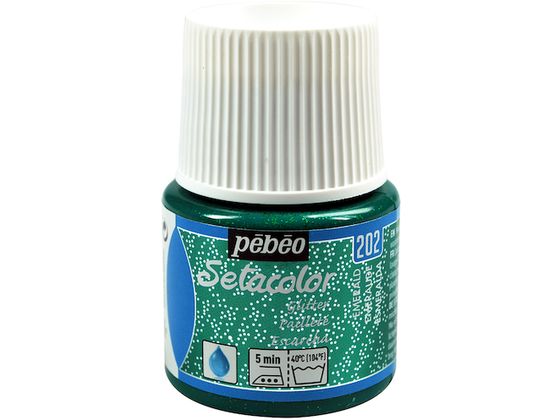 Pebeo 布用水性アクリル絵具セタカラーグリッター 45ml エメラルド 329202 Pebeo 布用水性アクリル絵具セタカラーグリッター 45ml エメラルド 329202
