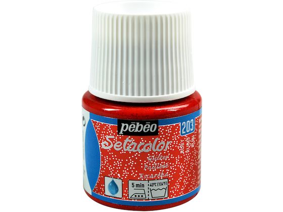Pebeo 布用水性アクリル絵具セタカラーグリッター 45ml ルビー 329203 Pebeo 布用水性アクリル絵具セタカラーグリッター 45ml ルビー 329203