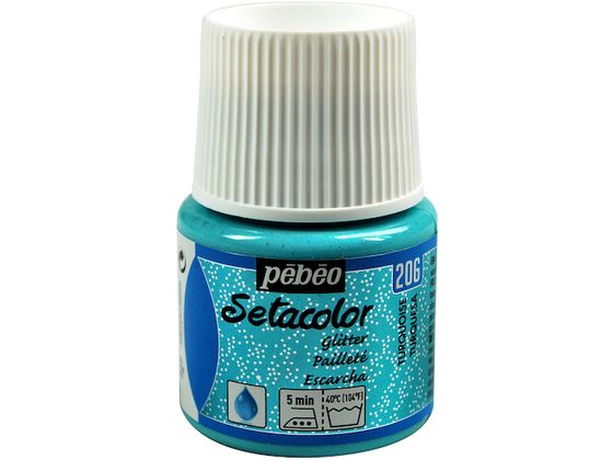 Pebeo 布用水性アクリル絵具セタカラーグリッター 45ml ターコイズ 329206 Pebeo 布用水性アクリル絵具セタカラーグリッター 45ml ターコイズ 329206