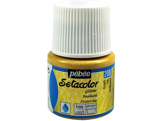 Pebeo 布用水性アクリル絵具セタカラーグリッター 45ml ゴールド 329208 Pebeo 布用水性アクリル絵具セタカラーグリッター 45ml ゴールド 329208