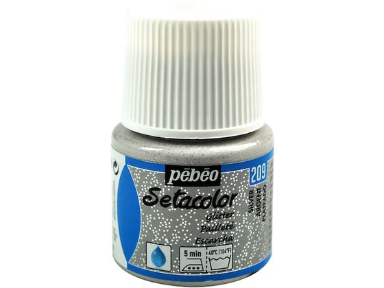 Pebeo 布用水性アクリル絵具セタカラーグリッター 45ml シルバー 329209 Pebeo 布用水性アクリル絵具セタカラーグリッター 45ml シルバー 329209