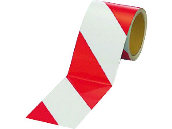 ●色：赤/白●幅(mm)：90●長さ(m)：10●厚さ(mm)：0.12●テープカット条件：切断にはカッターが必要●粘着力：6.64N/10mm●白色部：反射●基材:ポリエステル樹脂フィルム●粘着剤: