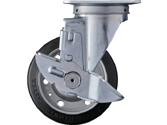 ハンマー 旋回式ゴム車輪 125mm ストッパー付 413S-R125 ハンマー 旋回式ゴム車輪 125mm ストッパー付 413S-R125