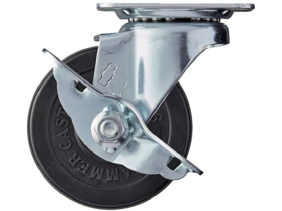 ハンマー 旋回式ゴム車輪 75mm ストッパー付 413S-R75 ハンマー 旋回式ゴム車輪 75mm ストッパー付 413S-R75