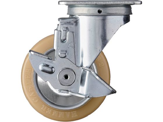 ハンマー 旋回式ウレタン車輪 ローラーベアリング 100mm ストッパー付 413S-URB100 ハンマー 旋回式ウレタン車輪 ローラーベアリング 100mm ストッパー付 413S-URB100