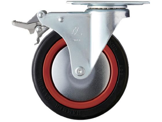 ハンマー Mシリーズ 自在 SP付 ゴム車 125mm トータルロック 415M-RB125 ハンマー Mシリーズ 自在 SP付 ゴム車 125mm トータルロック 415M-RB125