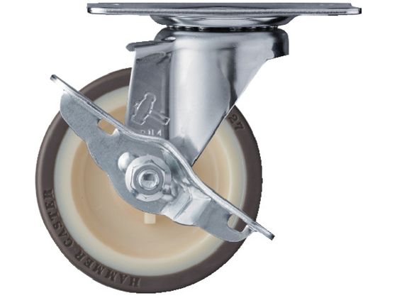 ハンマー Eシリーズ旋回式ウレタン車輪 ナイロンホイール 85mm ストッパー付 415E-UR85 ハンマー Eシリーズ旋回式ウレタン車輪 ナイロンホイール 85mm ストッパー付 415E-UR85