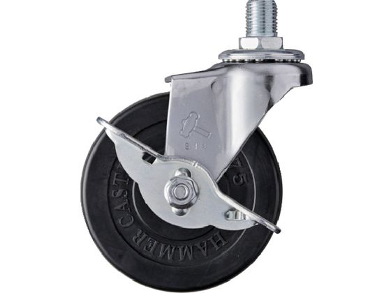 ハンマー ねじ込み旋回式ゴム車輪 75mm M12 ストッパー付 415A-30R75 ハンマー ねじ込み旋回式ゴム車輪 75mm M12 ストッパー付 415A-30R75