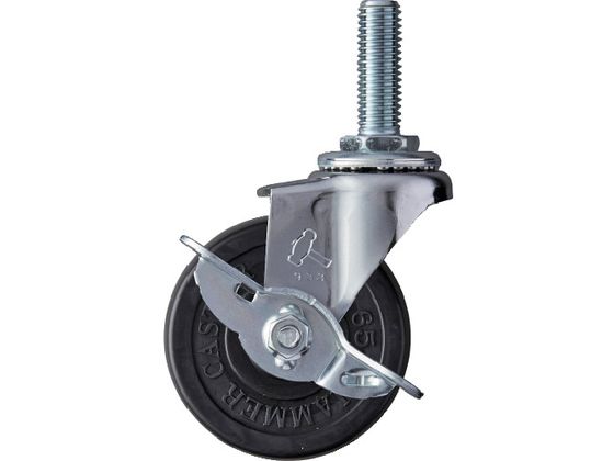 ハンマー ねじ込み旋回式ゴム車輪 65mm ストッパー付 415EA-R65 ハンマー ねじ込み旋回式ゴム車輪 65mm ストッパー付 415EA-R65