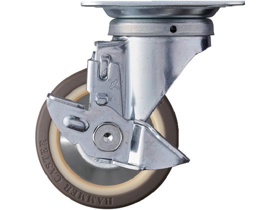 ハンマー 旋回式ウレタン車輪 ナイロンホイール・ボールベアリング 100mm ストッパー付 419S-UB100 ハンマー 旋回式ウレタン車輪 ナイロンホイール・ボールベアリング 100mm ストッパー付 419S-UB100