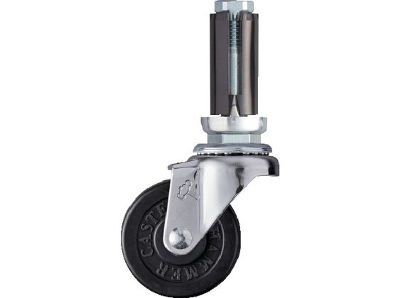 ハンマー パイプ差込み旋回式ゴム車輪 50mm φ19〜21用 4202EU-R50 ハンマー パイプ差込み旋回式ゴム車輪 50mm φ19〜21用 4202EU-R50