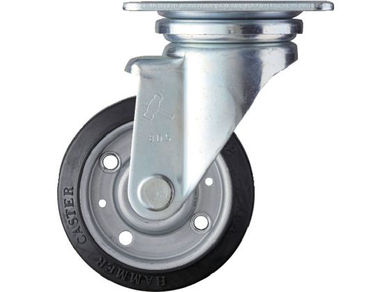 ハンマー 旋回式ゴム車輪 スチールホイール・ラジアルボールベアリング 100mm 420J-RBB100 ハンマー 旋回式ゴム車輪 スチールホイール・ラジアルボールベアリング 100mm 420J-RBB100