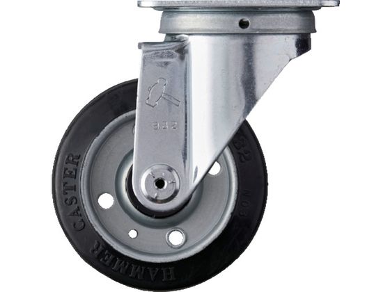 ハンマー 旋回式ゴム車輪 スチールホイール・ローラーベアリング 100mm 420S-RB100 ハンマー 旋回式ゴム車輪 スチールホイール・ローラーベアリング 100mm 420S-RB100