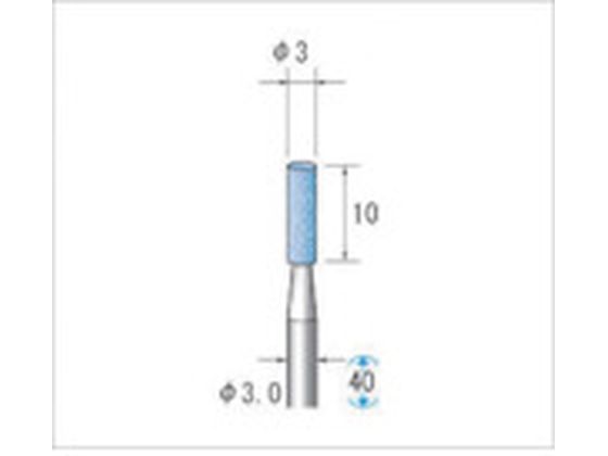 ナカニシ 軸付砥石 10本入 円筒型 φ3×10×軸φ3 PA #120 42641 ナカニシ 軸付砥石 10本入 円筒型 φ3×10×軸φ3 PA #120 42641