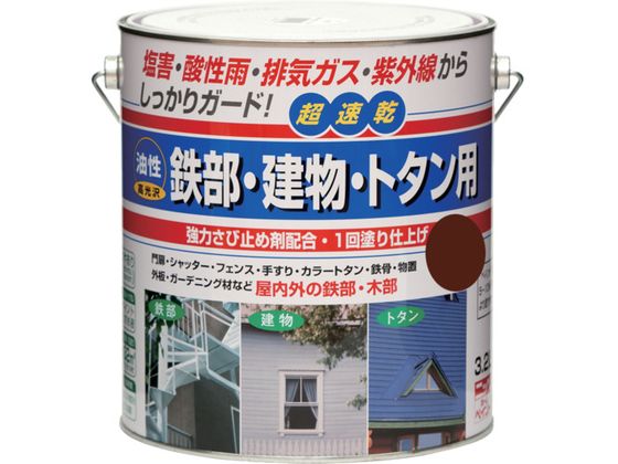 ニッぺ 油性鉄部・建物・トタン用 3.2L チョコレート HUB114-3.2 ニッぺ 油性鉄部・建物・トタン用 3.2L チョコレート HUB114-3.2