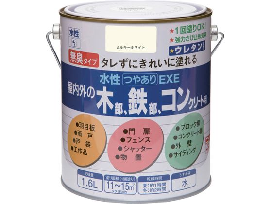 ニッペ 水性つやありEXE 1.6L ミルキーホワイト HSU102-1.6 ニッペ 水性つやありEXE 1.6L ミルキーホワイト HSU102-1.6