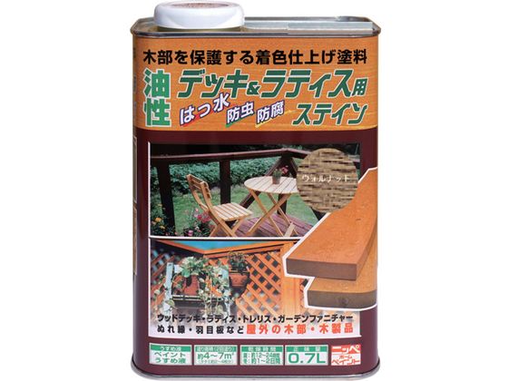 ニッペ 油性デッキ&ラティス 0.7L ウォルナット HUH006-0.7 ニッペ 油性デッキ&ラティス 0.7L ウォルナット HUH006-0.7