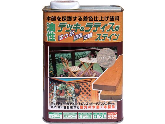 ニッペ 油性デッキ&ラティス 0.7L シャドウグレー HUH008-0.7 ニッペ 油性デッキ&ラティス 0.7L シャドウグレー HUH008-0.7