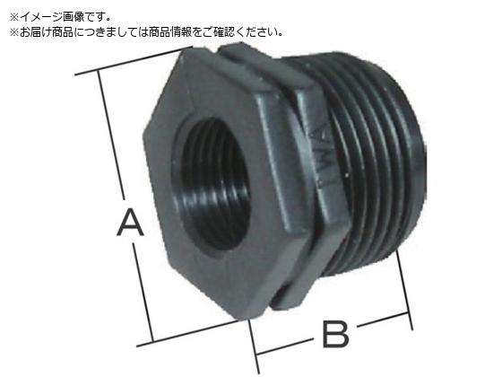 ●タイプ：ガスメスネジ×ガスオスネジ●呼び径：２５Ａ×１５Ａ（１×１／２）●接続ねじ部：ＰＴネジ●寸法（ｍｍ）Ａ：３４●寸法（ｍｍ）Ｂ：２８●樹脂（ＰＰ） ●こちらの商品は代表（共通）画像を使用してお