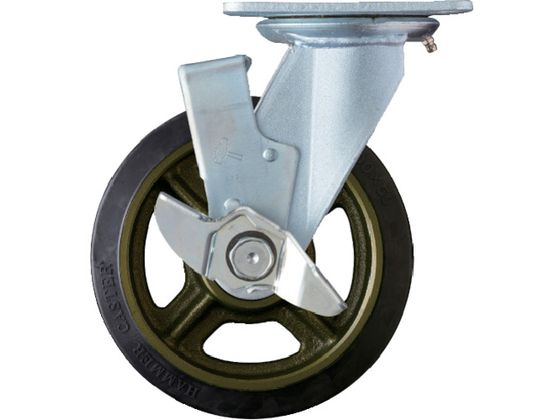 ハンマー 重荷重用旋回式ゴム車 イモノホイール・ラジアルボールベアリング 200mm SP付519HPS-CR200 ハンマー 重荷重用旋回式ゴム車 イモノホイール・ラジアルボールベアリング 200mm SP付519HPS-CR200