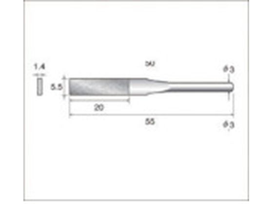 ナカニシ 電着ダイヤモンドヤスリ 平型 5.5×1.2×20×軸φ3 #200 62816 ナカニシ 電着ダイヤモンドヤスリ 平型 5.5×1.2×20×軸φ3 #200 62816