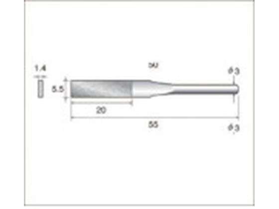 ナカニシ 電着ダイヤモンドヤスリ 平型 5.5×1.2×20×軸φ3 #400 62817 ナカニシ 電着ダイヤモンドヤスリ 平型 5.5×1.2×20×軸φ3 #400 62817